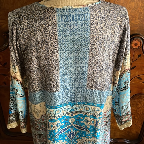 Johnny Was Silk V-Neck Tunic Dress Size MED-EUC-Like New🪷 - Picture 8 of 13